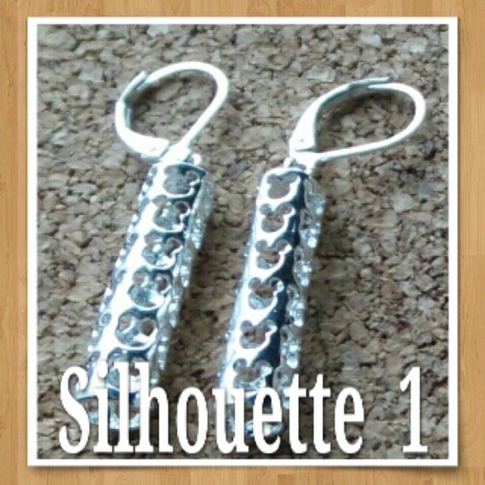 Mouse Silhouette Head Silver Tone (E4-1)
